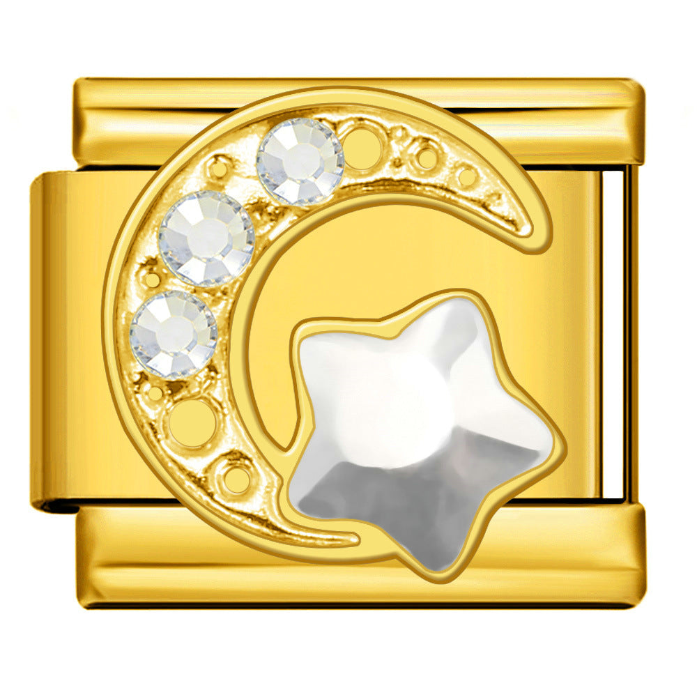 Wholesale 9mm Italian Charm Starter Bracelets DIY square Single Section Creative Stainless Steel Composable Bracelet