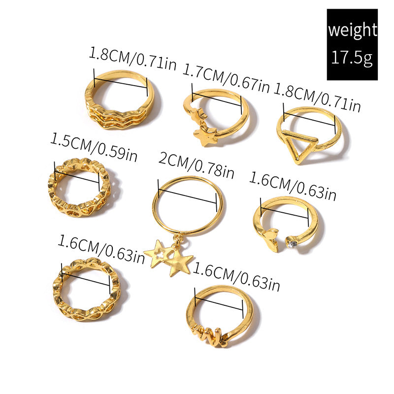 Wholesale Alloy Love Ring 8-piece Set
