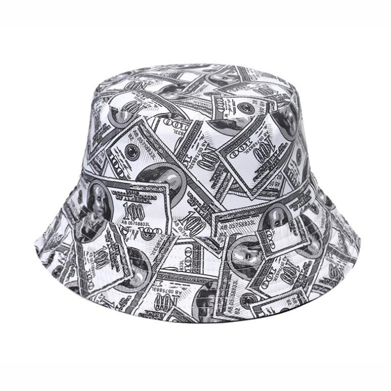 Wholesale  US dollar printed basin hat  protection sun hat bucket hat