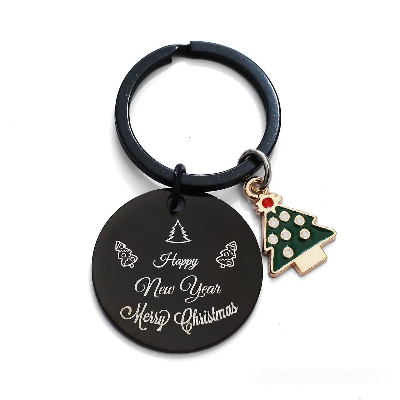Wholesale Christmas Stainless Steel Keychain With Santa Tree And Bell Chic Car Key Accessory Gift