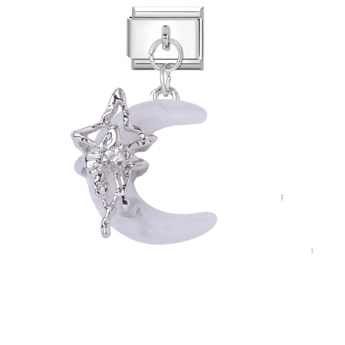 Wholesale Stylish DIY Charm Pendant for Bracelet Watch Strap - Titanium Steel Enamel Butterfly Cross Rhinestone Jewelry Accessory