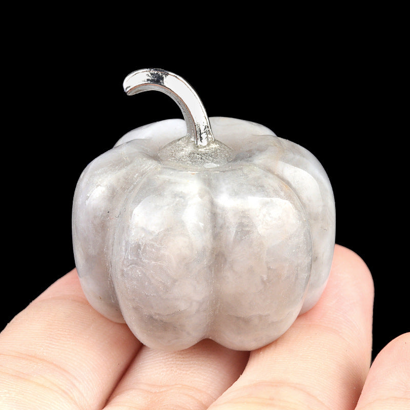 Wholesale 30mm Pumpkin Natural Crystal Stone Halloween Pendant ACC-PT-KeSuo005