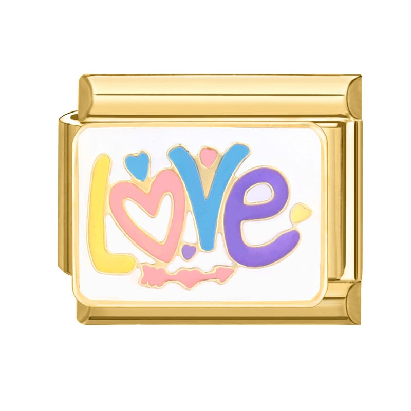 Wholesale Italian Charm Bracelet 9mm DIY Splicing Removable Gold Base Color Series Stainless Steel Composable Bracelet