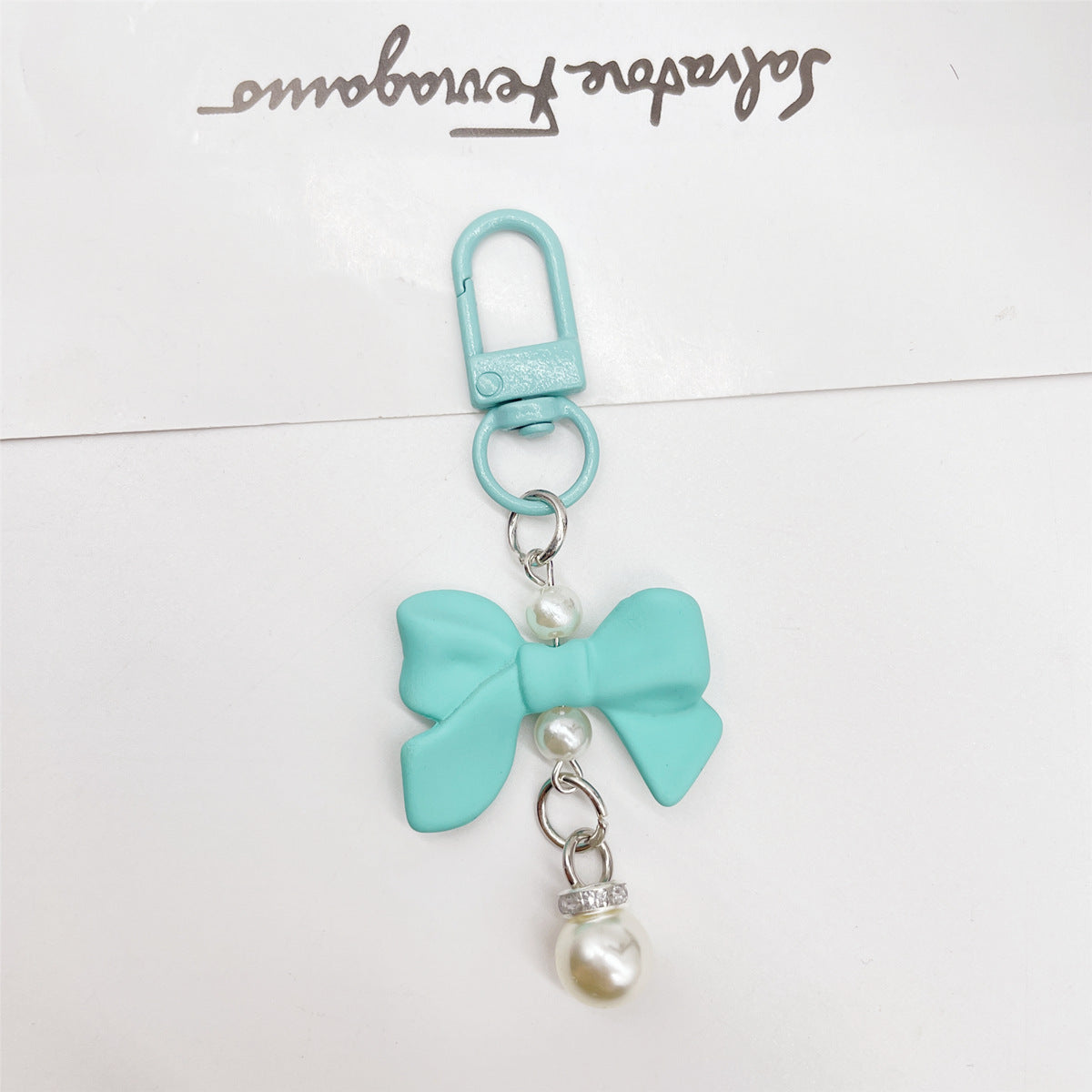 Wholesale Candy Colored Bowknot Texture Keychain Bag Charm Phone Accessory Gift