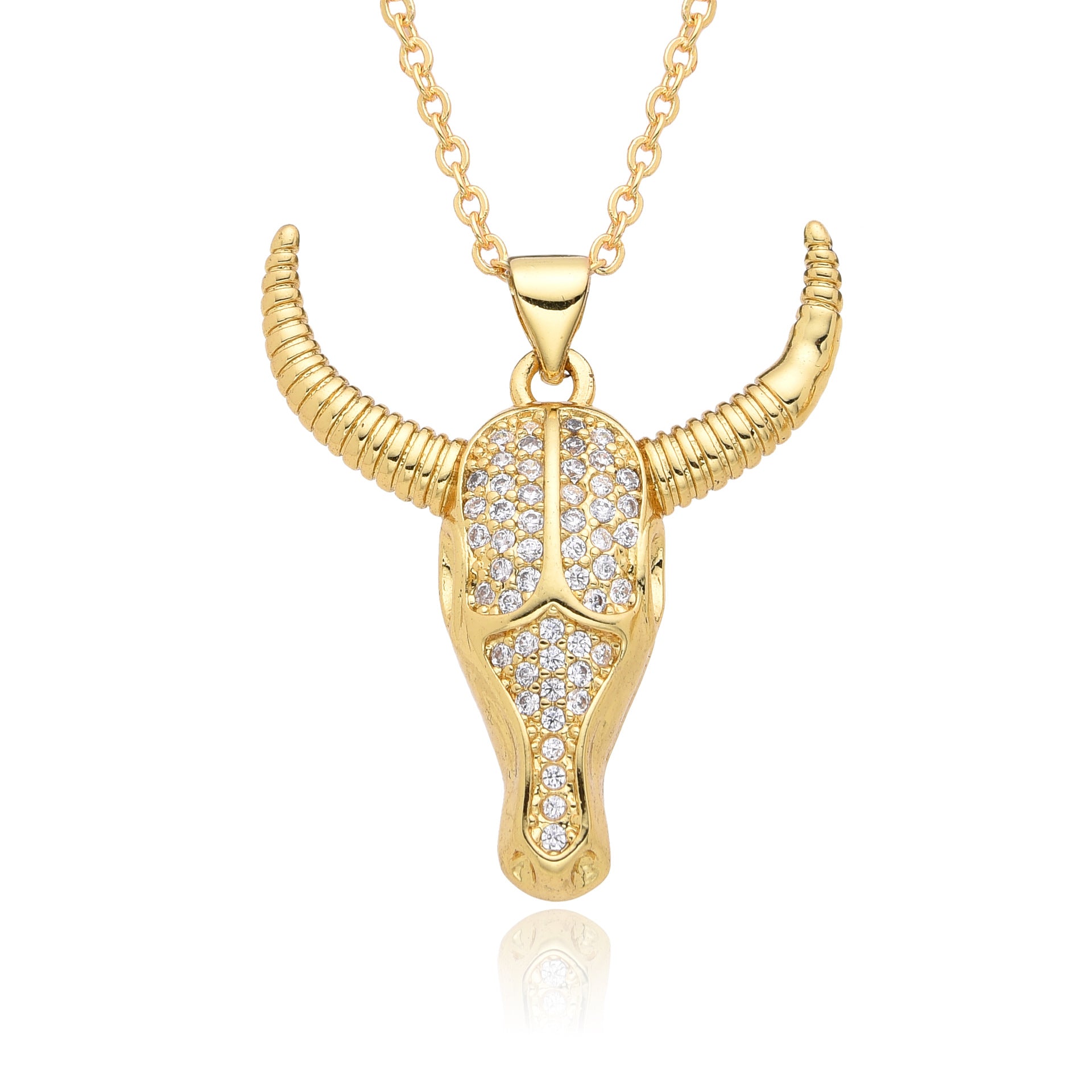 Wholesale  fashion personality bull women's 18K pendant necklace