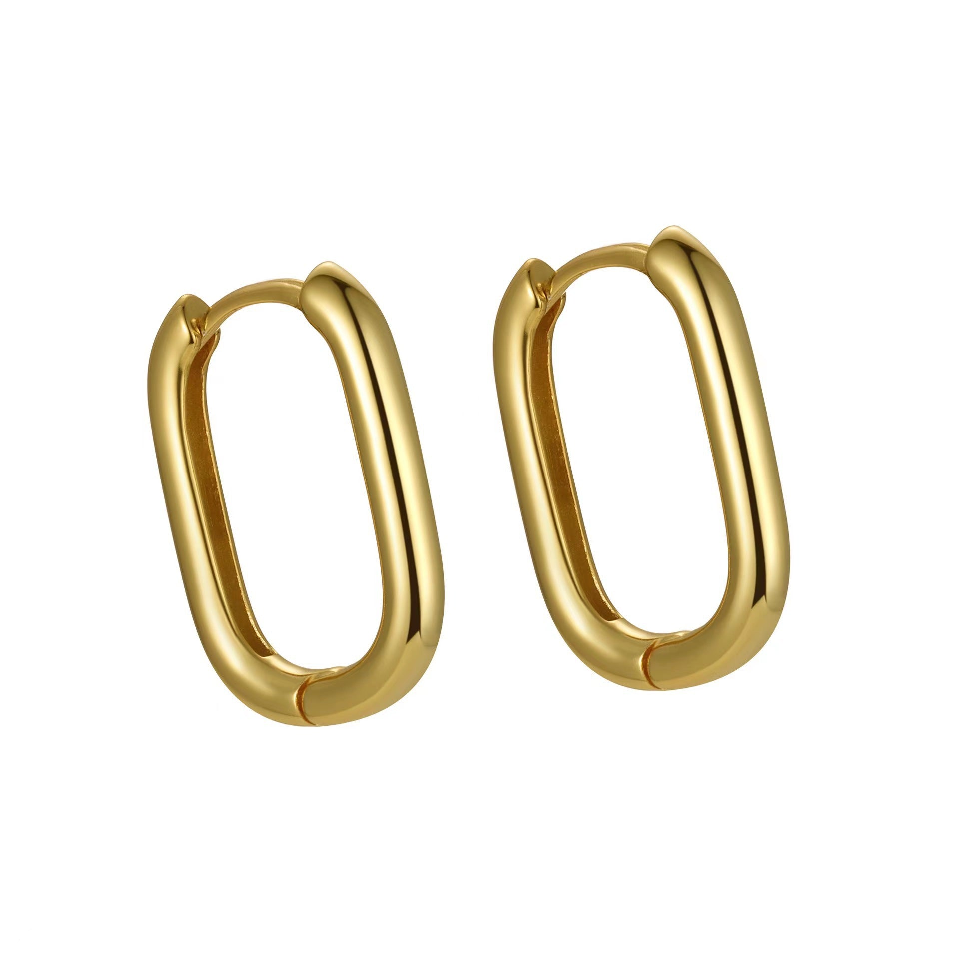 Wholesale Trendy Stainless Steel Geometric Ear Cuffs Unisex Electroplated Steel Tone Jewelry Accessory