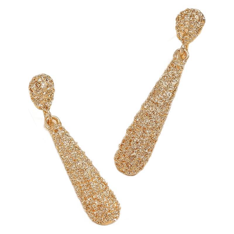 Wholesale Trendy Gold Electroplated Alloy Water Drop Irregular Earrings For Women Chic Jewelry Accessory For Resale