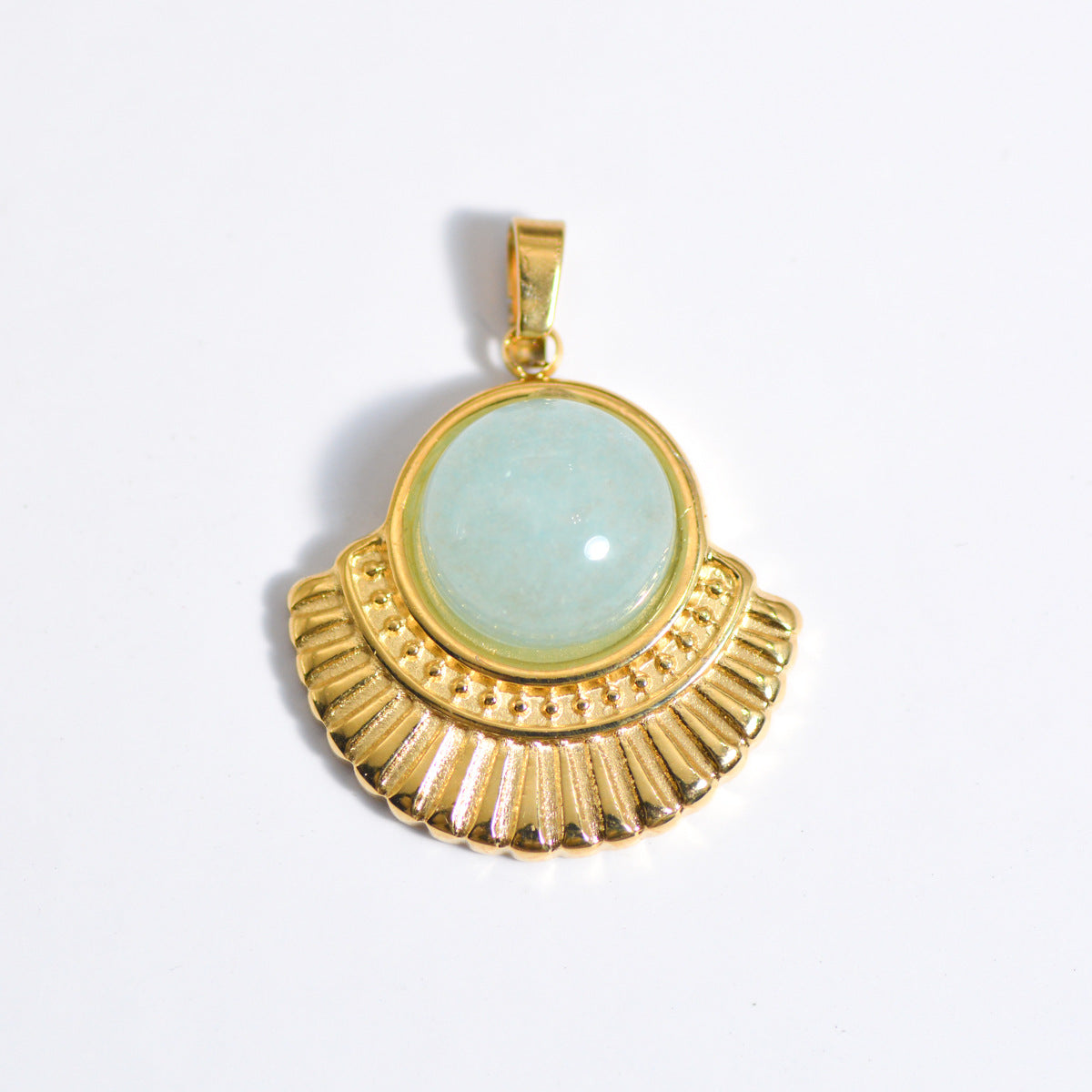 Wholesale Stylish Geometric Stainless Steel Necklace Pendant Natural Stone Drop DIY Jewelry Accessory For Layering And Gift