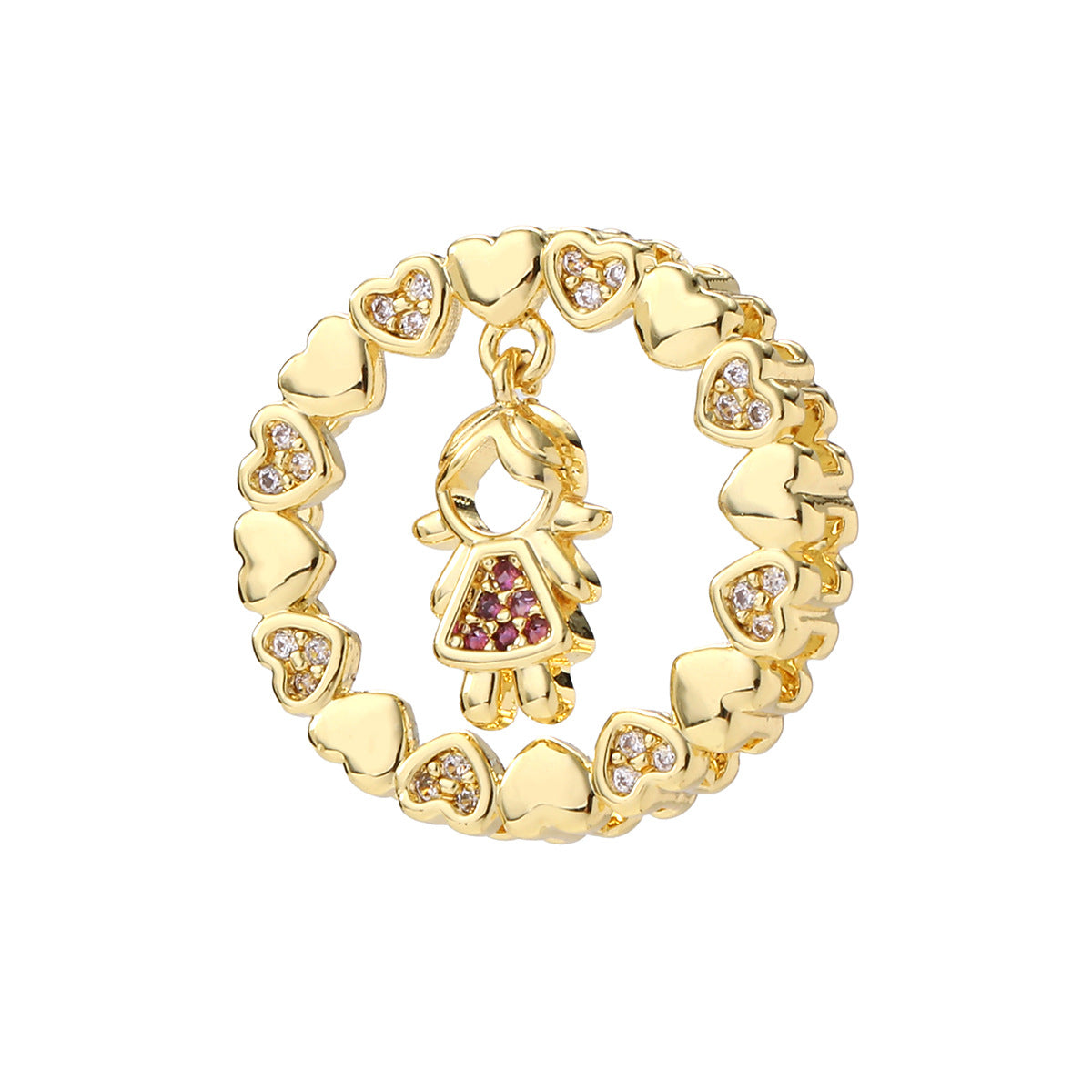Wholesale Matching Couple Pendant Necklace 14K Gold Plated Brass Zircon Choker Fashion Accessory Gift Boutique Resale