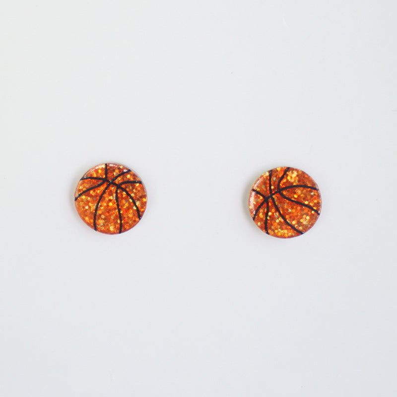 Wholesale 2 Pairs/Pack Shiny Football Baseball Acrylic Earrings ACC-ES-HY098