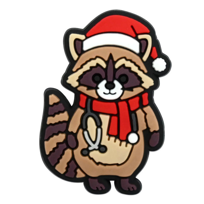 Wholesale  Random 100pcs Christmas animal-themed PVC Soft Rubber Shoe Buckle Decoration