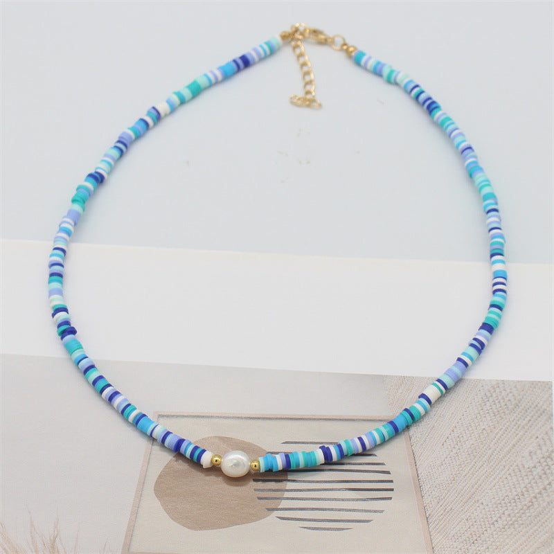 Wholesale  color soft pottery necklace