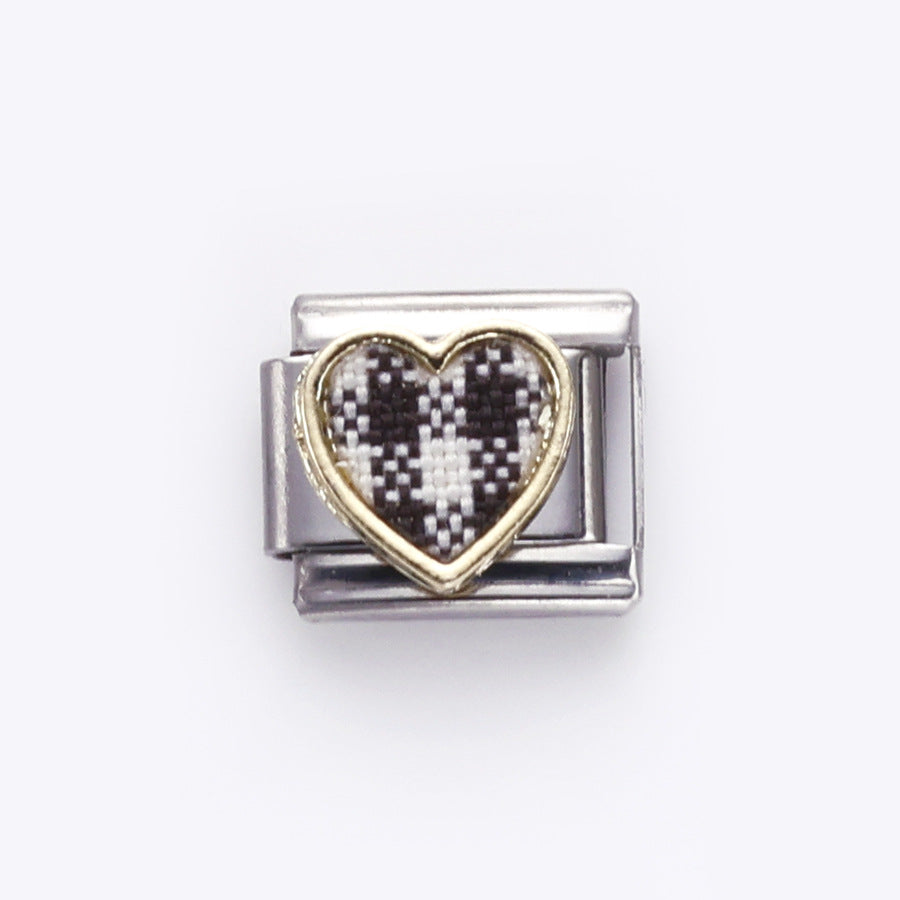 Wholesale 10pcs Italian Charm Bracelet 9mm DIY Splicing Flower Fruit Rainbow Series Stainless Steel Composable Bracelet