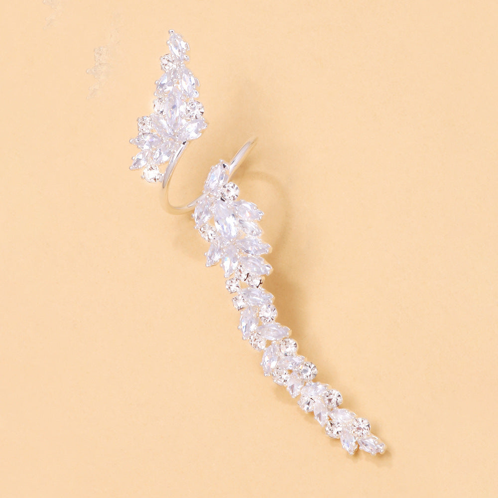 Wholesale Zircon Ring  Leaf Open Ring