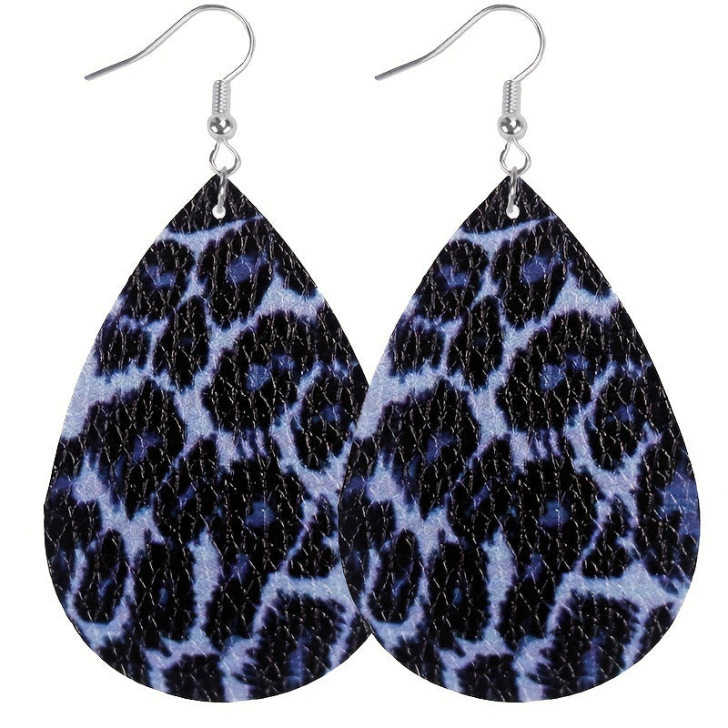 Wholesale Leopard Print Cow Pattern Women's Leather Earrings