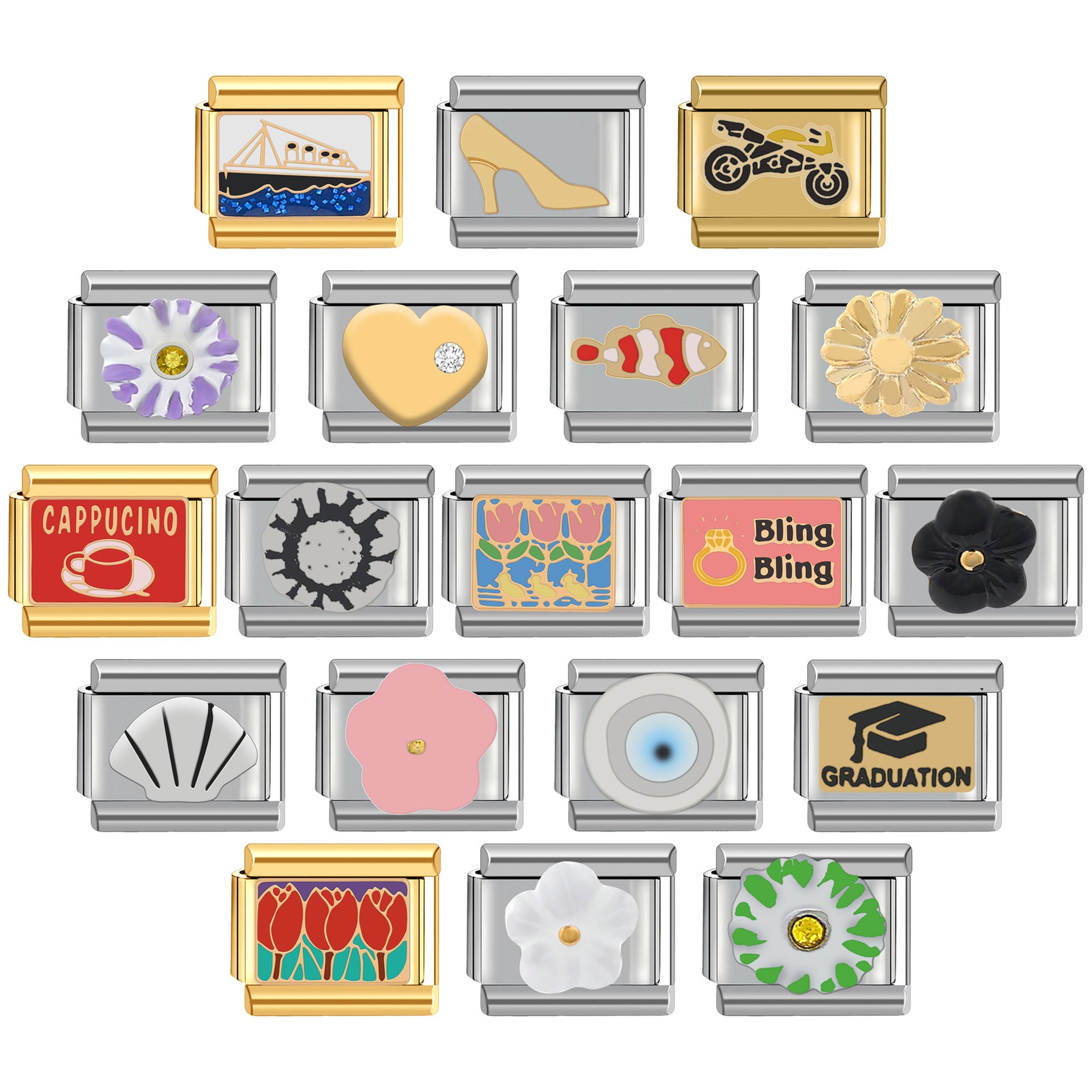 Wholesale Italian Charm Bracelet 9mm DIY Splicing Cute Creative Stainless Steel Composable Bracelet