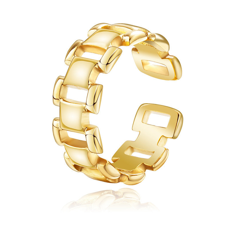 Wholesale Simple Titanium Steel Ring Flower Opening Ring