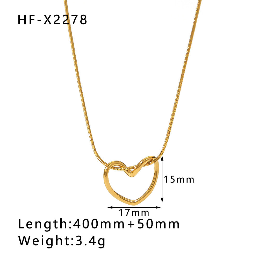 Wholesale Special Shaped Love Water Drop Pendant Zircon Lava Stainless Steel Necklace ACC-NE-Xiny004