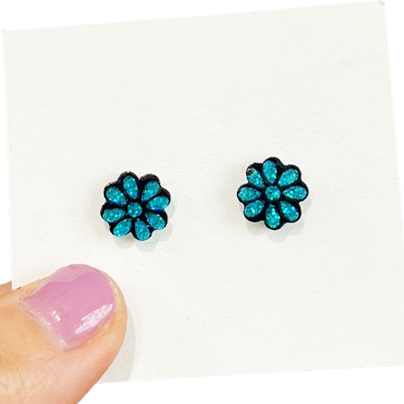 Wholesale Western cowboy elements bright and shiny mini delicate earrings