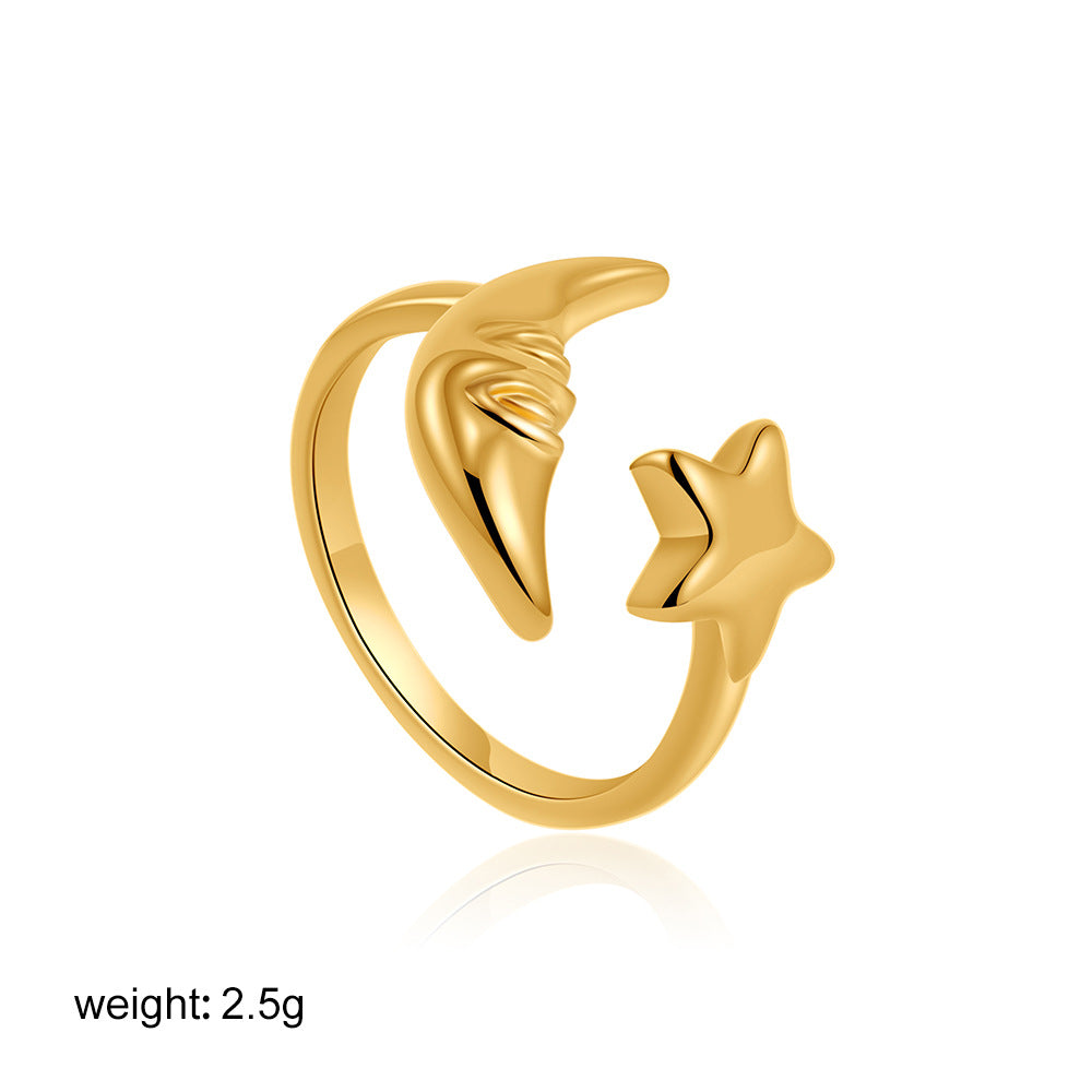 Wholesale  18K Venus moon ring  opening  ring