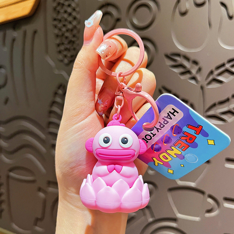 Wholesale Cartoon Lotus Fish PVC Soft Glue Keychain ACCVIP-KC-HangLi003