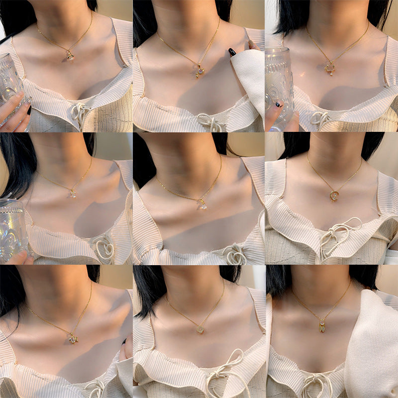 Wholesale Fluorescent Series Titanium Steel Necklace Clavicle Chain Choker Necklace ACC-NE-Panshi005