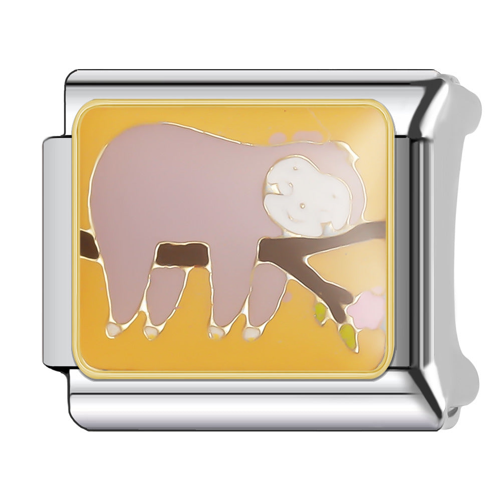 Wholesale Italian Charm Bracelet 9mm DIY Splicing Cute Animal Series Stainless Steel Composable Bracelet