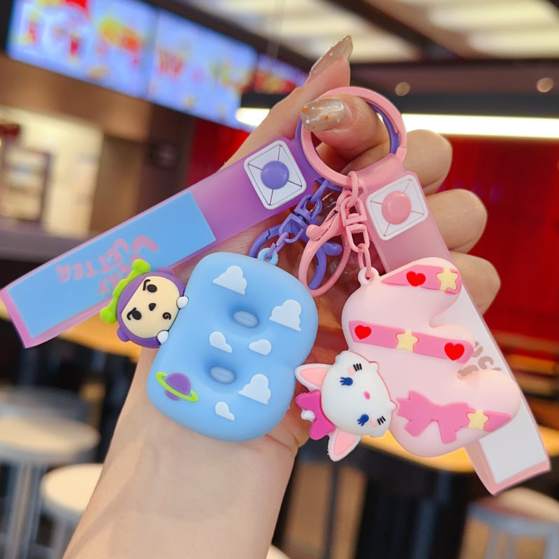 Wholesale Cartoon English Alphabet Animal Story Keychain