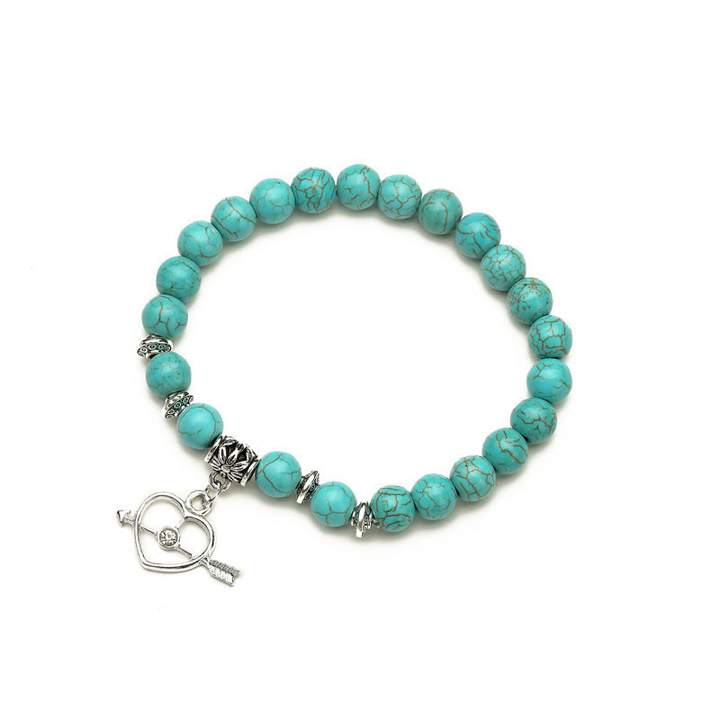 Wholesale Vintage Bracelet Set Turquoise Bracelet Cross Natural Stone Beads ACC-BT-Changx007