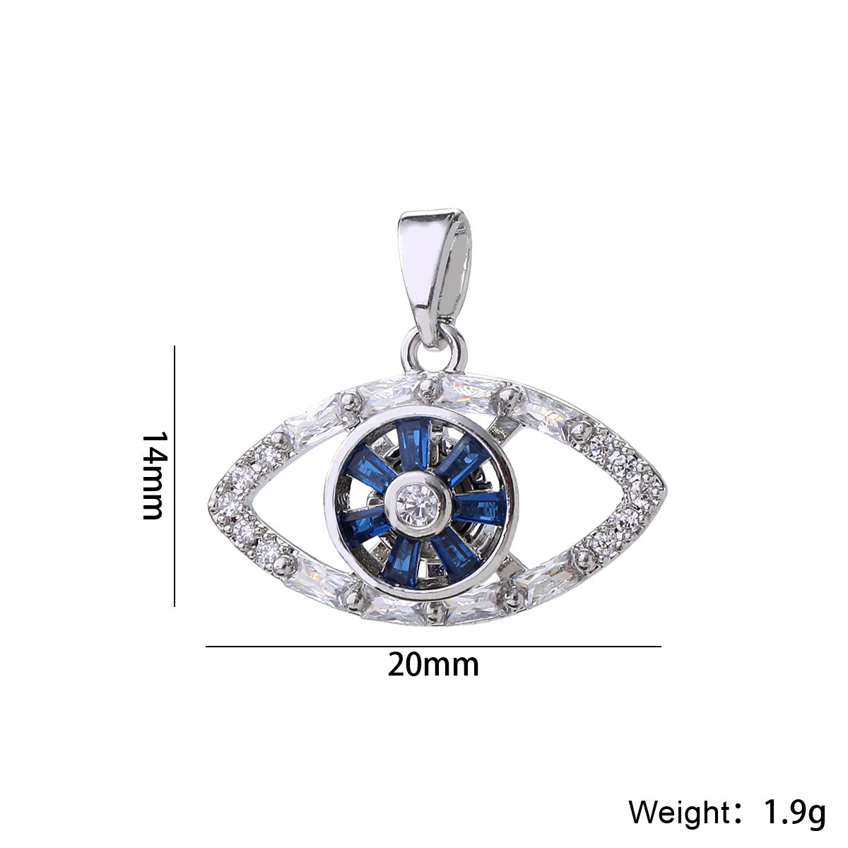 Wholesale Evil Eye Pendant 14K Gold Plated Brass DIY Jewelry Making Fashion Accessory Gift