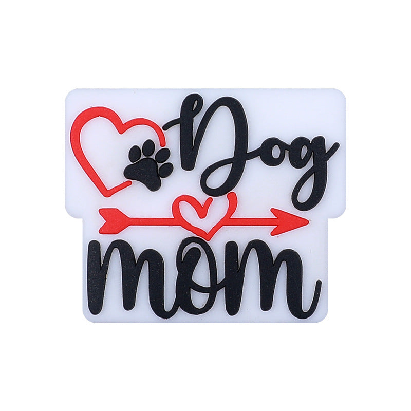 Wholesale 20pcs MOM Cow Dog Silicone Beads Focal Beads ACC-BDS-HCX006