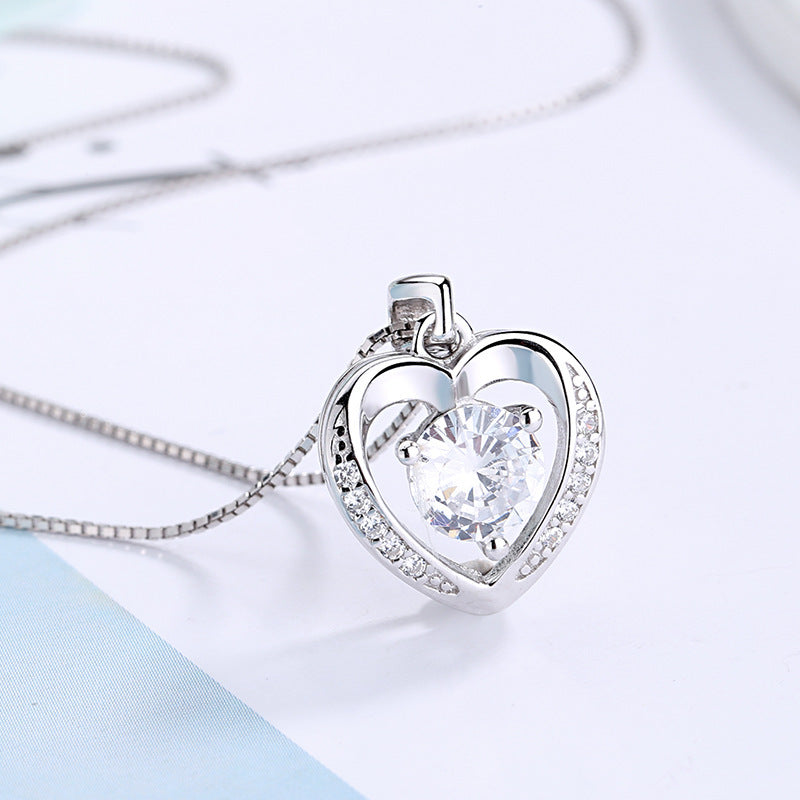 Wholesale S925 Sterling Silver Heart Necklace