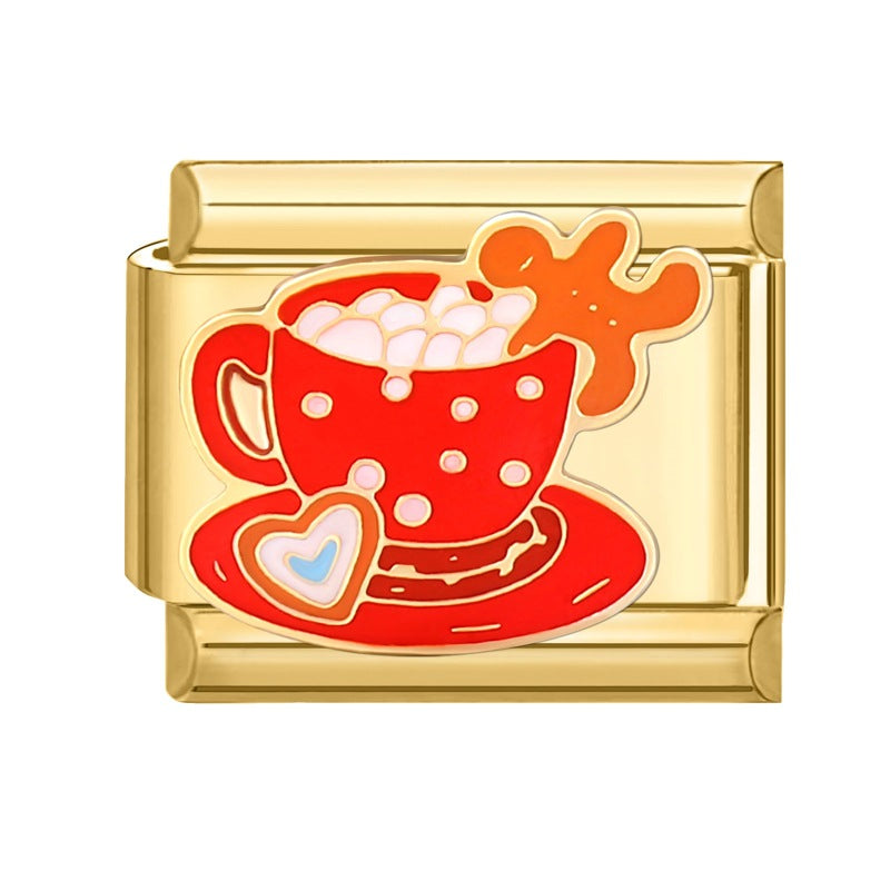 Wholesale Italian Charm Bracelet 9mm DIY Splicing Christmas Titanium Steel Composable Bracelet