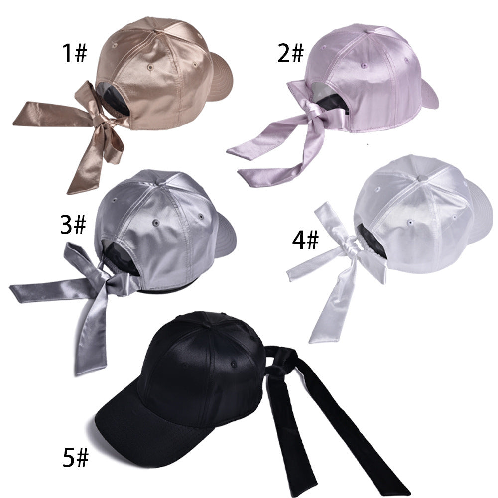 Wholesale Satin Shiny Ribbon Bow Hat Cap Baseball Cap ACC-HT-WenRan004