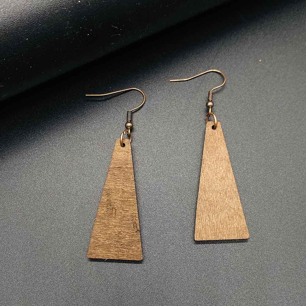 Wholesale Vintage-Style Wooden Round Turquoise Earrings