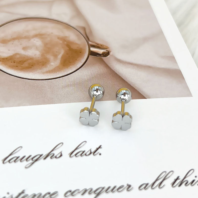 Wholesale Titanium Steel Stylish Heart  Star Screw-Back Cartilage Stud