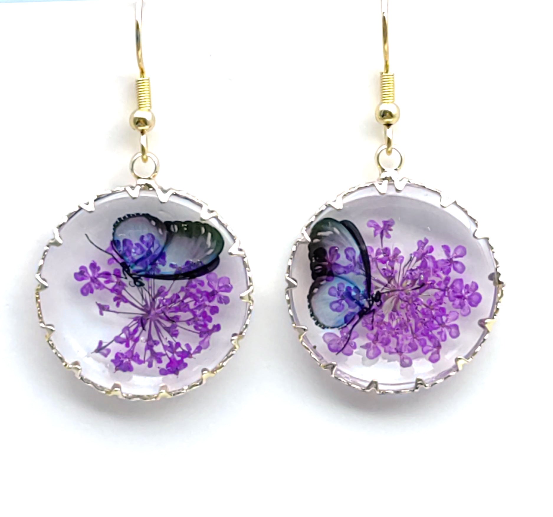 Wholesale Dried Flower Earrings Preserved Butterfly Earrings ACC-ES-Mindin003