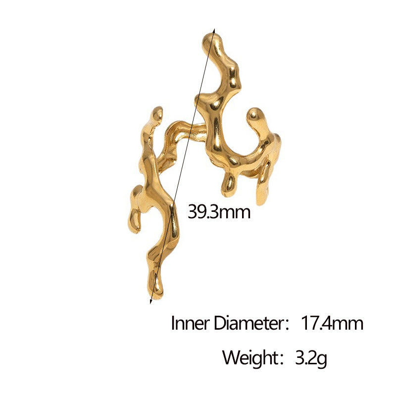Wholesale Fashion Stainless Steel Open Ring Gold Flower Design Gift Jewelry Accessory for Women Resale