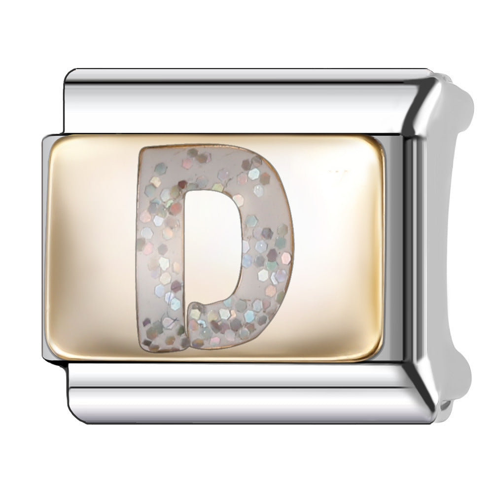 Wholesale Italian Module 9mm Oil-Dropping Gorgeous Letter Bracelet