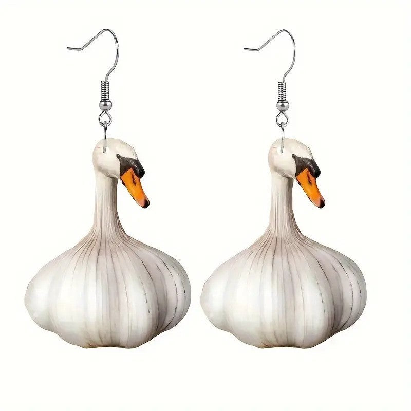 Wholesale Funny Creative Garlic Duck Earrings