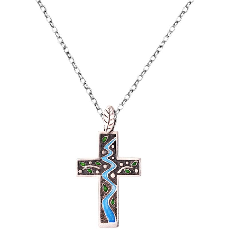 Wholesale New Retro Enamel Cross Necklace