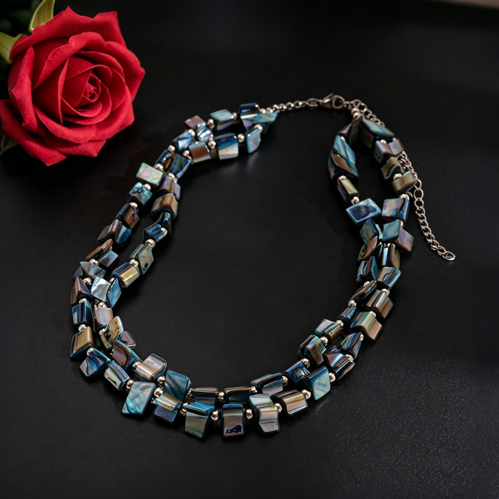 Wholesale Resin Imitation Shell Double-Layer Clavicle Chain - Light Luxury Irregular Bead Design Fashion Jewelry Accessory for Resale