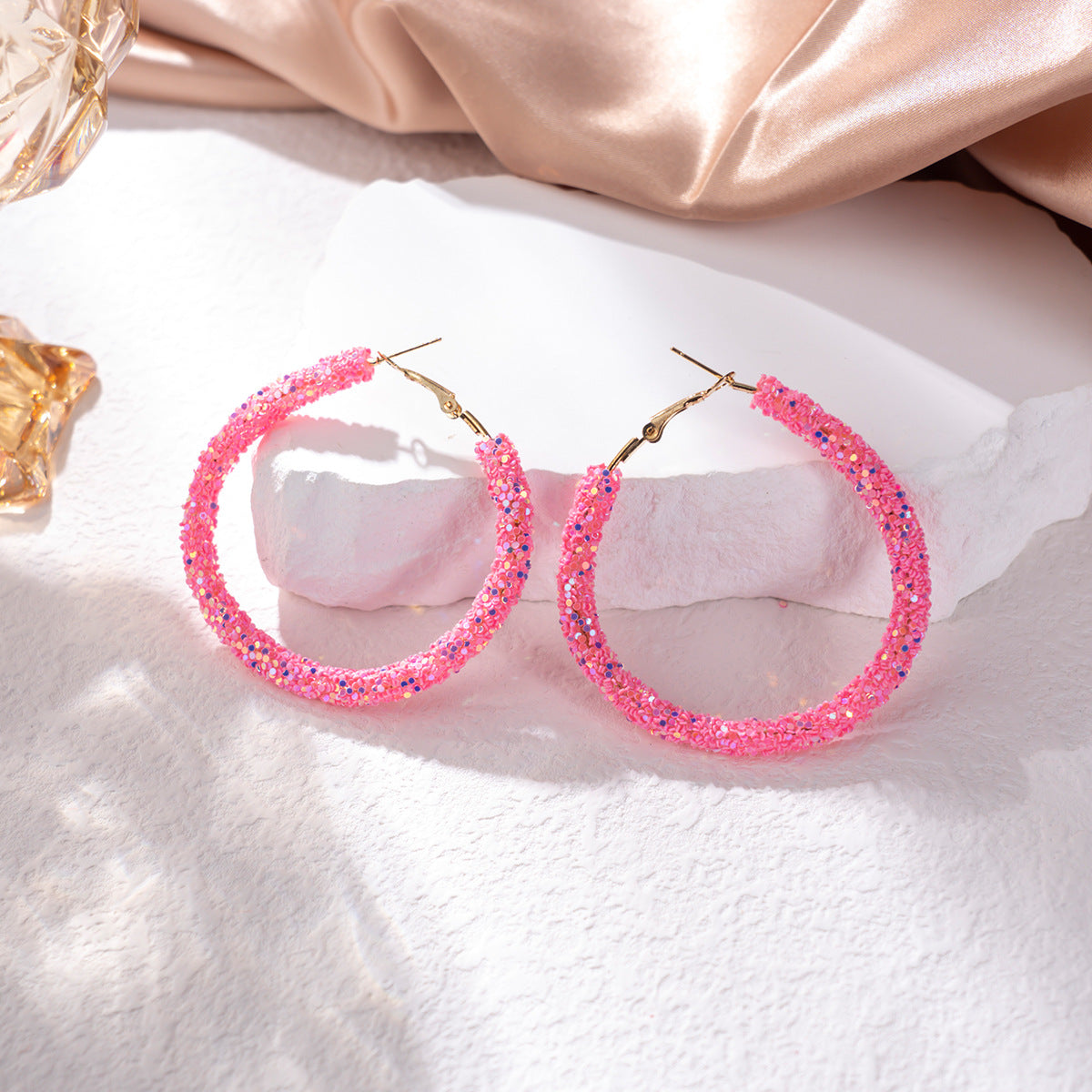 Wholesale Valentine's Day Gift Love Heart Pink Tassel Earrings Set