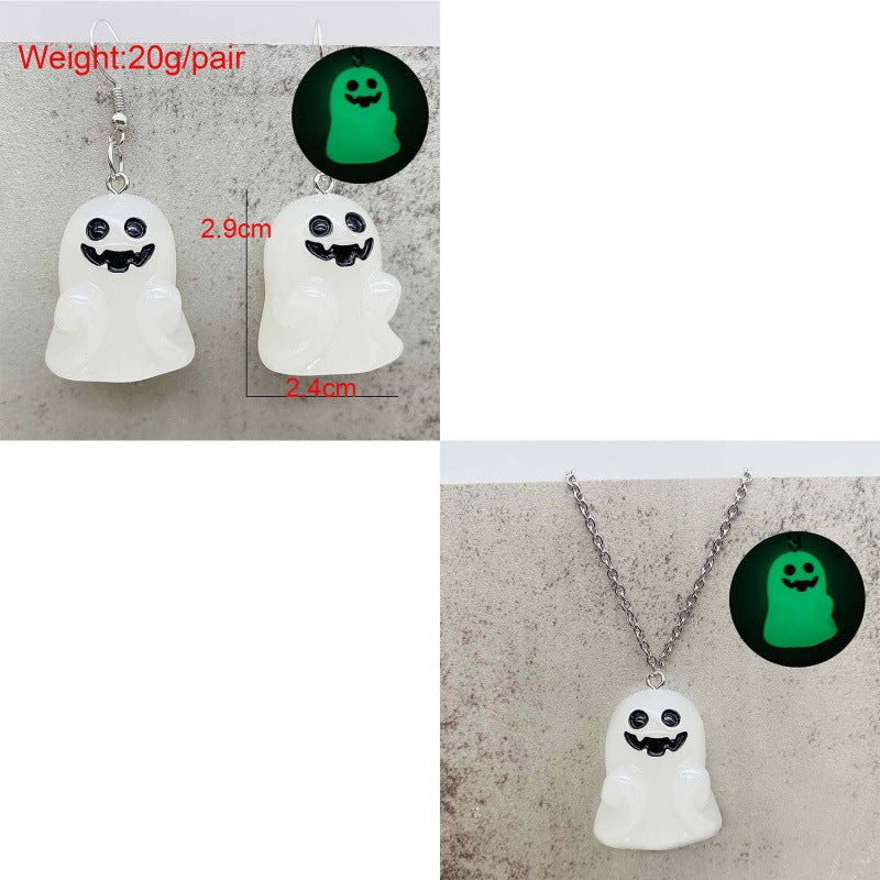 Wholesale  3D Glow Ghost Pumpkin Candy Earrings Fashion Accessory Gift