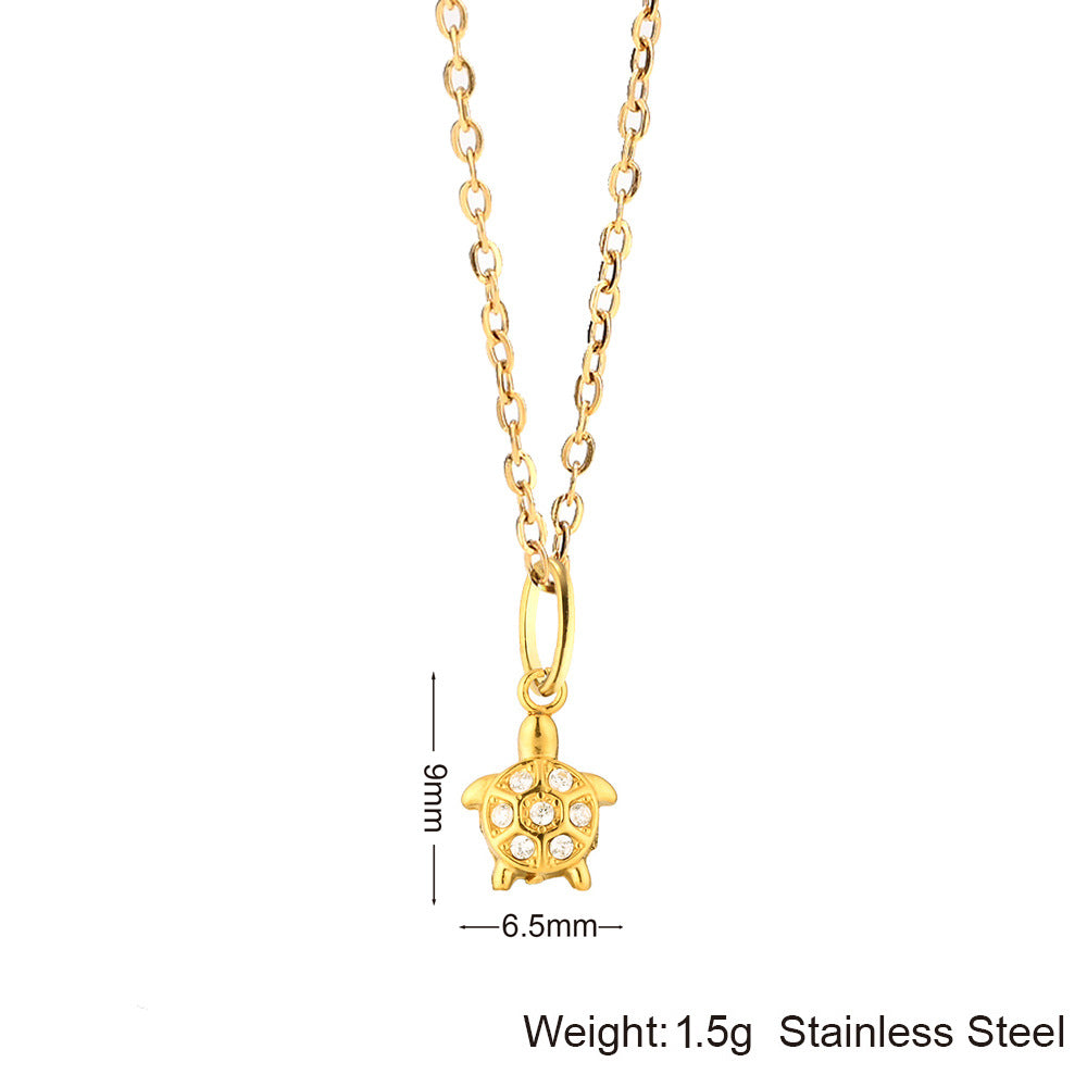 Wholesale Stylish 18K Gold Plated Sea Turtle Pendant Necklace Stainless Steel Chain Fashion Jewelry Gift For Resale