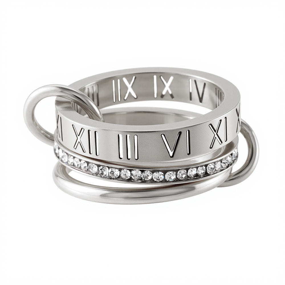 Wholesale Stainless steel zircon ring