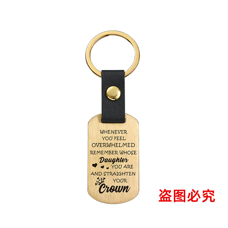 Wholesale Family Gift for Daughter Metal Leather Keychains ACC-KC-GangGu027