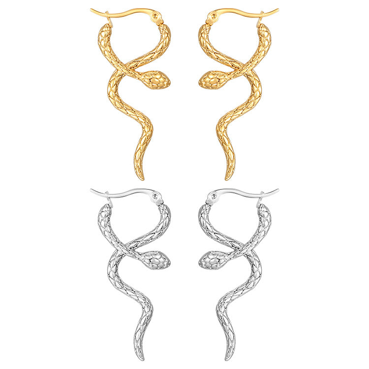 Wholesale Stainless Steel Snake Earrings