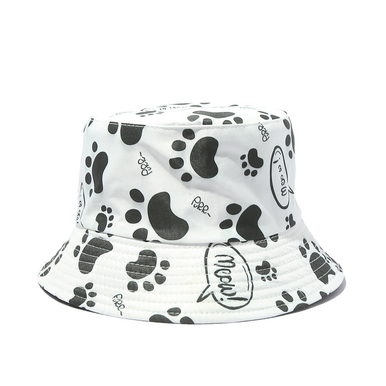 Wholesale Cat Paw Full Print Double Sided Bucket Hat Cute Flamingo ACC-HT-DaQi006