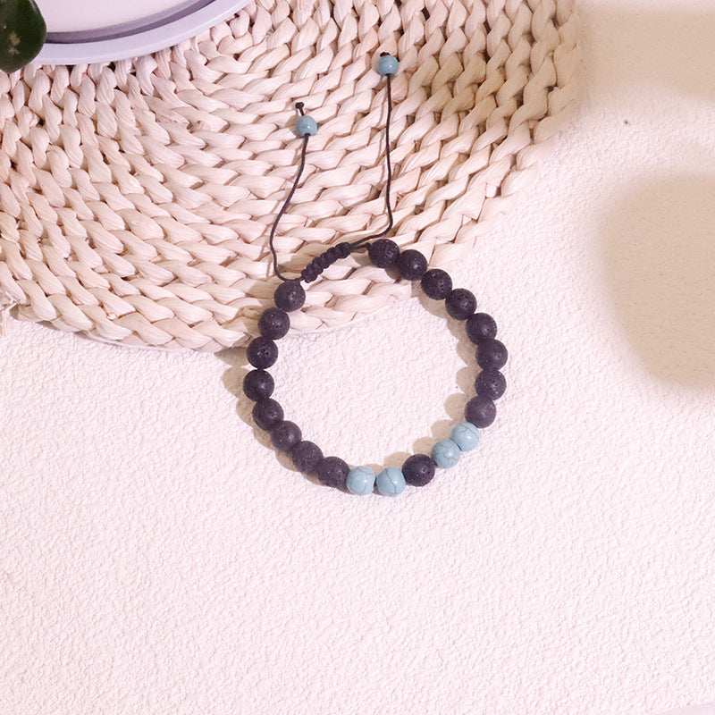 Wholesale Volcanic Stone Bracelet Tiger Eye Obsidian Beaded Handwoven Bracelet ACC-BT-Ruyue001